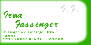 irma fassinger business card